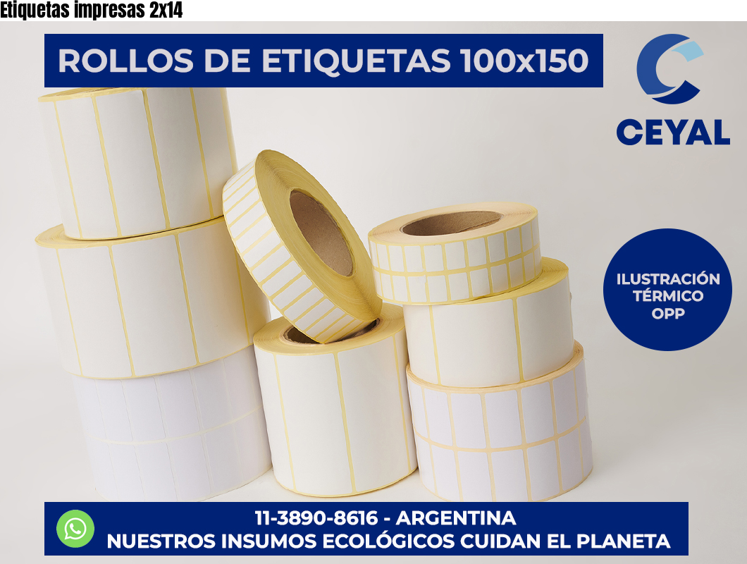 Etiquetas impresas 2×14