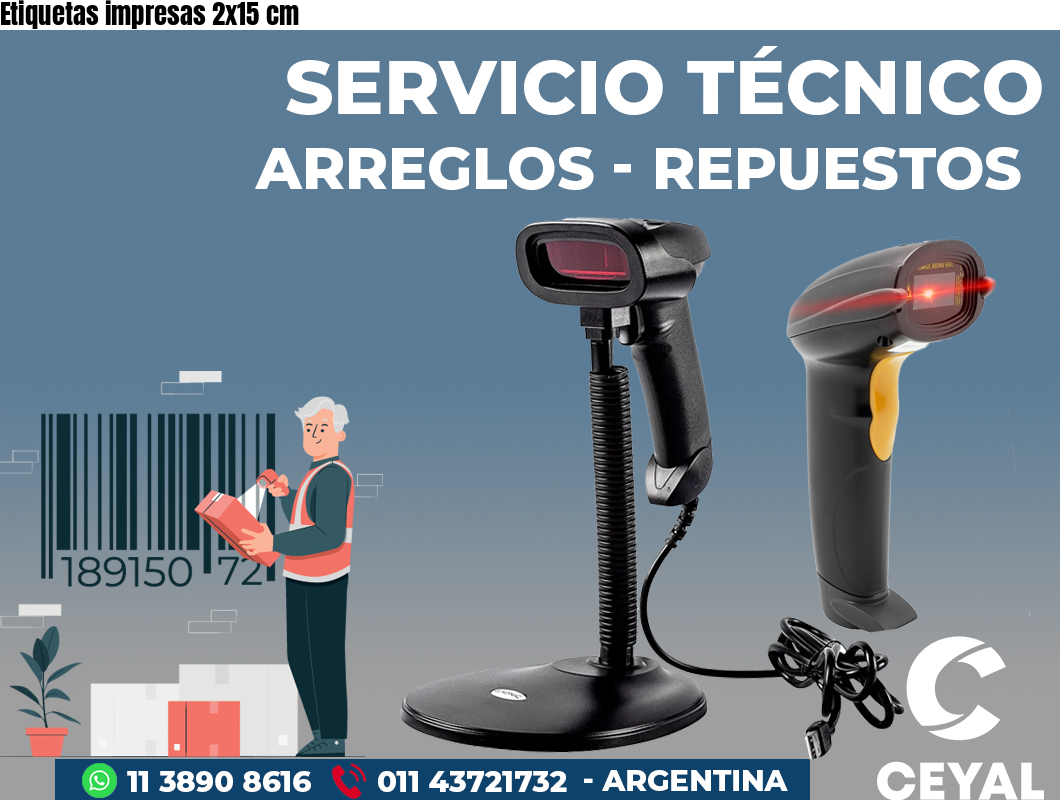 Etiquetas impresas 2x15 cm