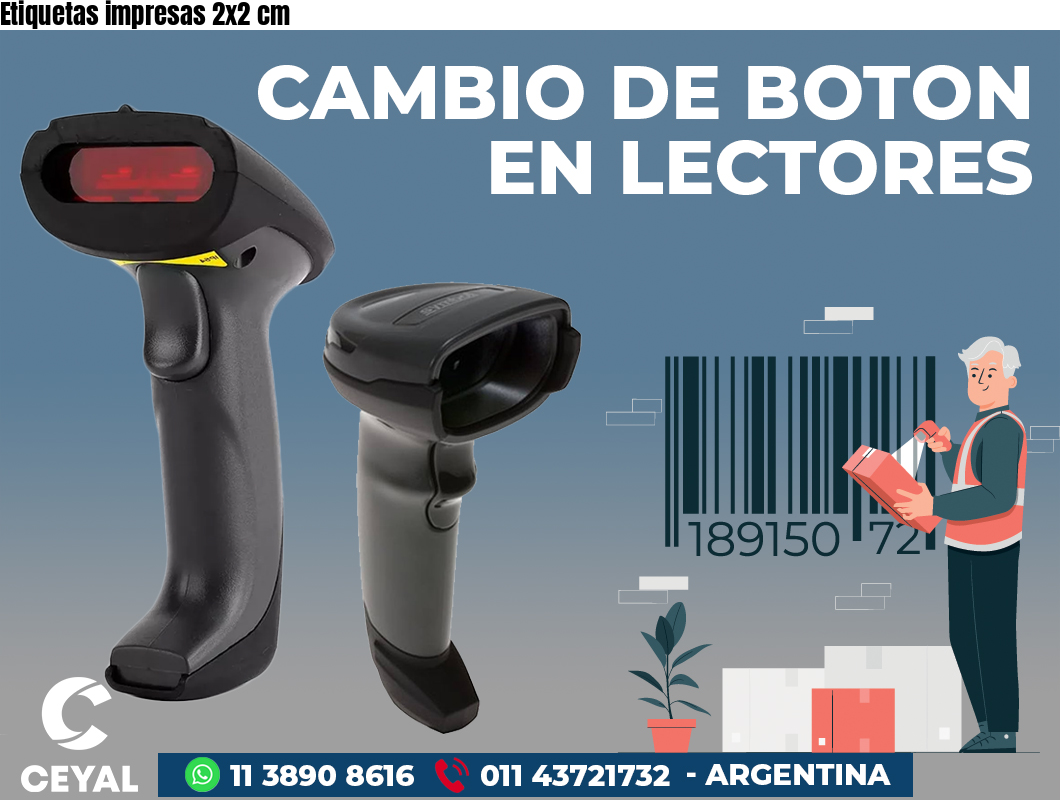 Etiquetas impresas 2x2 cm