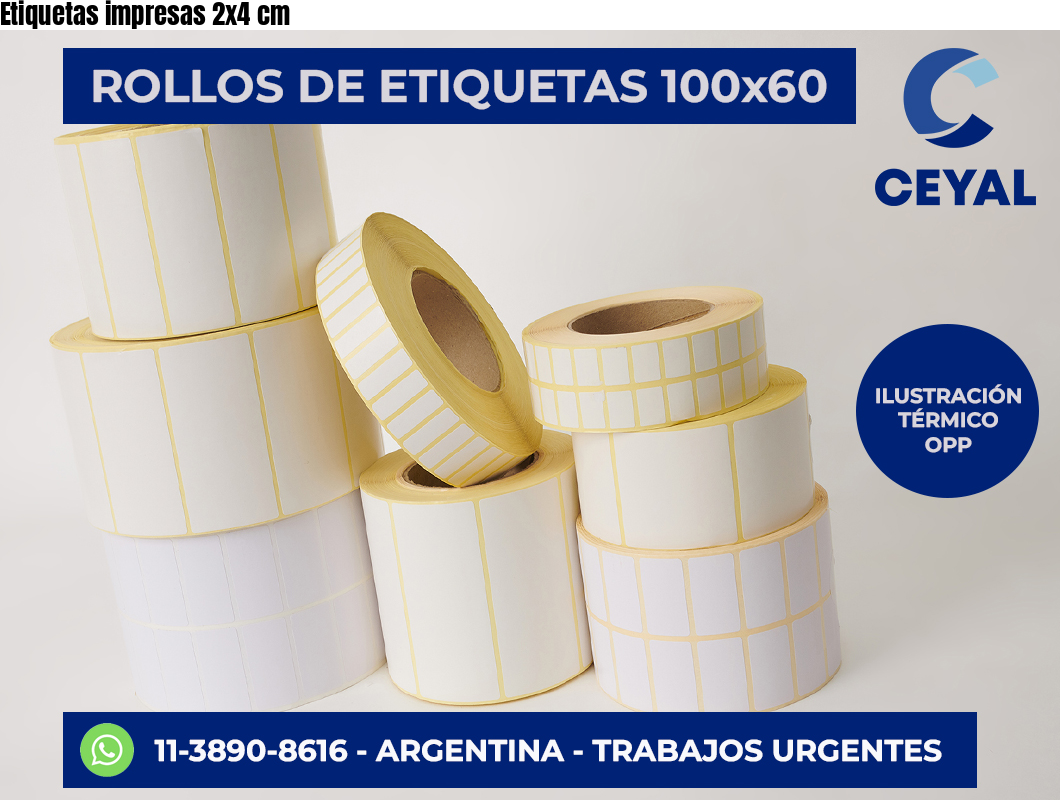 Etiquetas impresas 2×4 cm