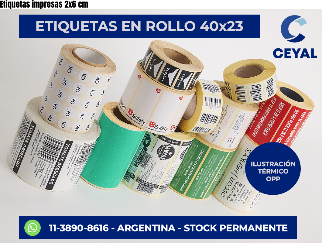 Etiquetas impresas 2×6 cm