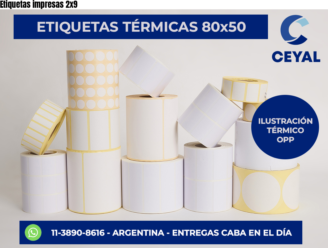 Etiquetas impresas 2×9