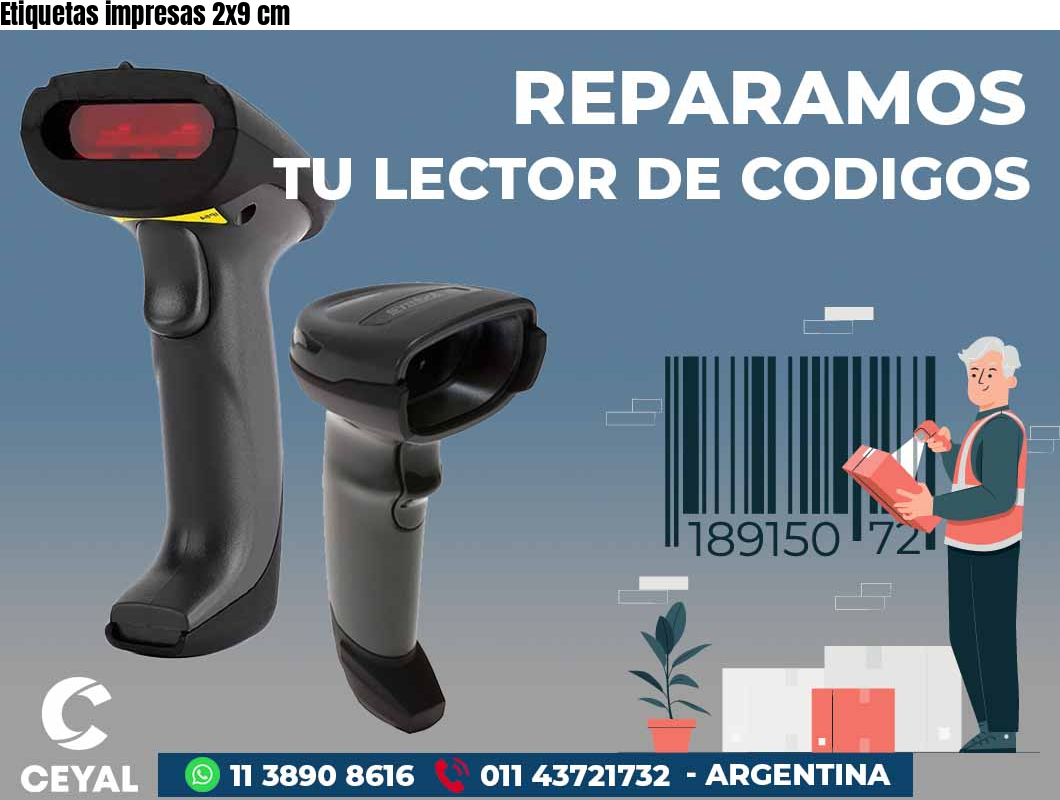 Etiquetas impresas 2x9 cm