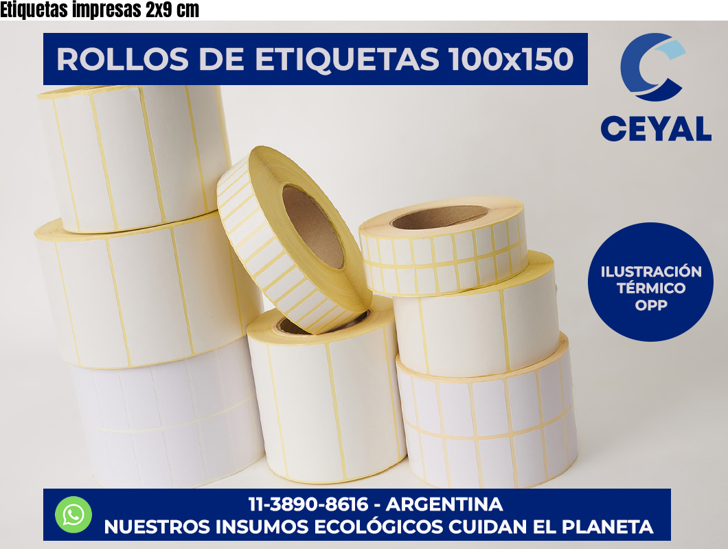 Etiquetas impresas 2×9 cm