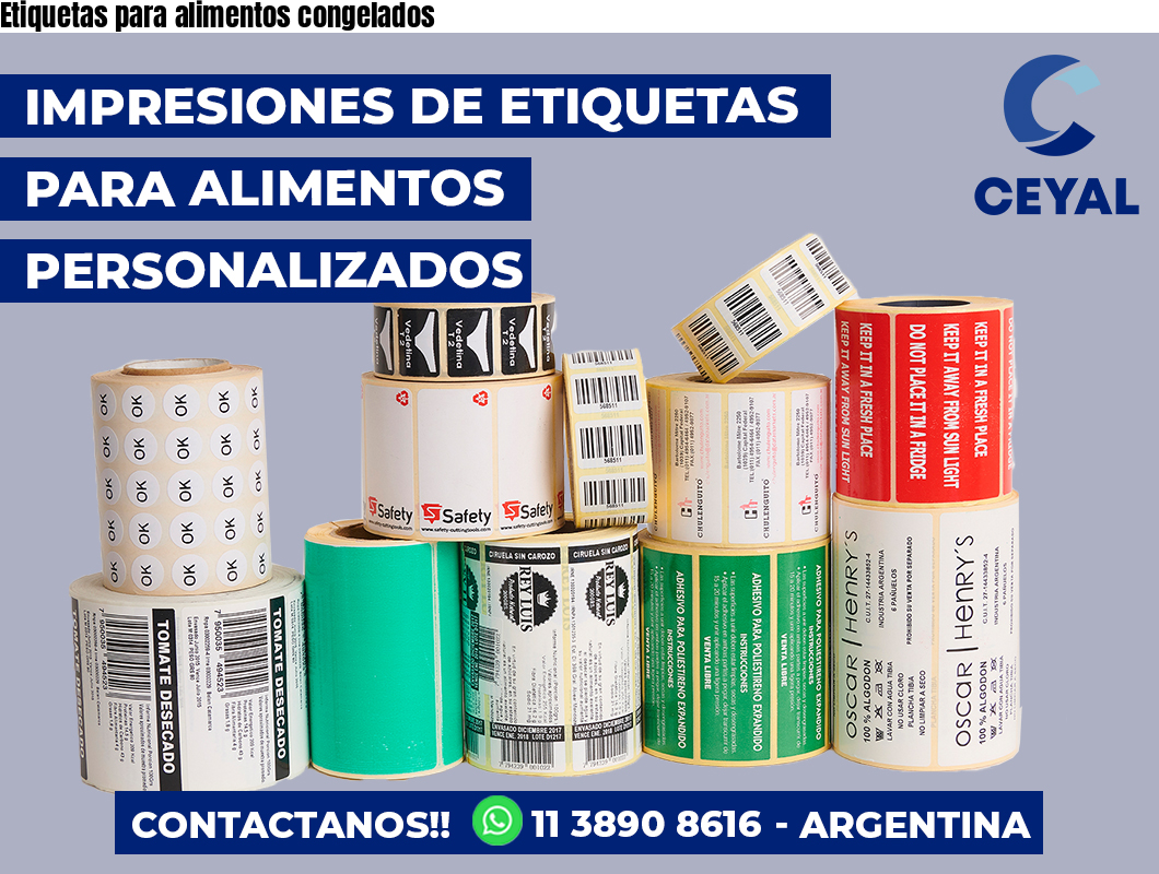 Etiquetas para alimentos congelados