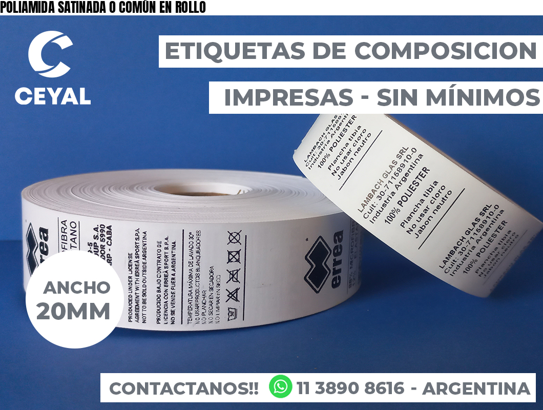 POLIAMIDA SATINADA O COMÚN EN ROLLO