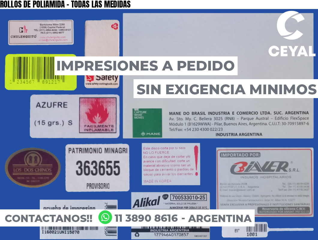 ROLLOS DE POLIAMIDA - TODAS LAS MEDIDAS