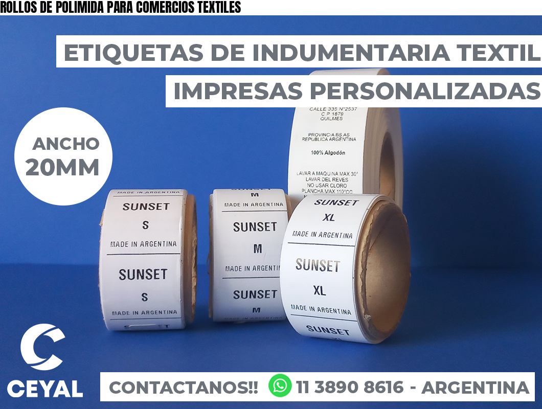 ROLLOS DE POLIMIDA PARA COMERCIOS TEXTILES