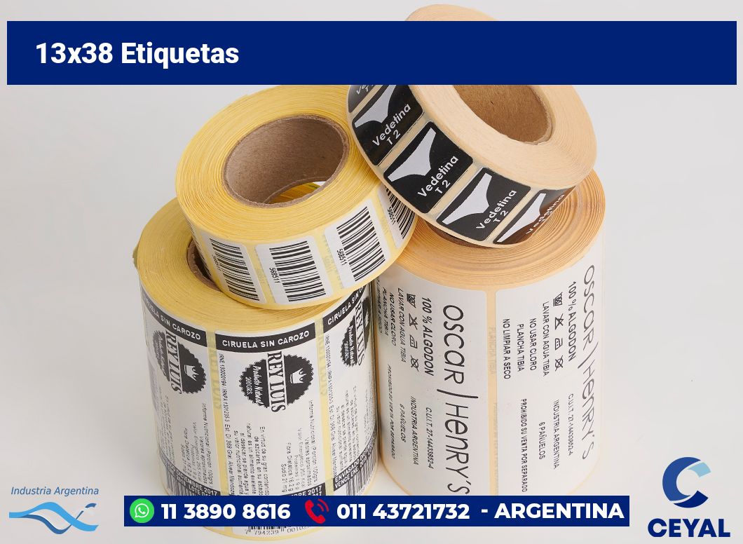 13×38 Etiquetas