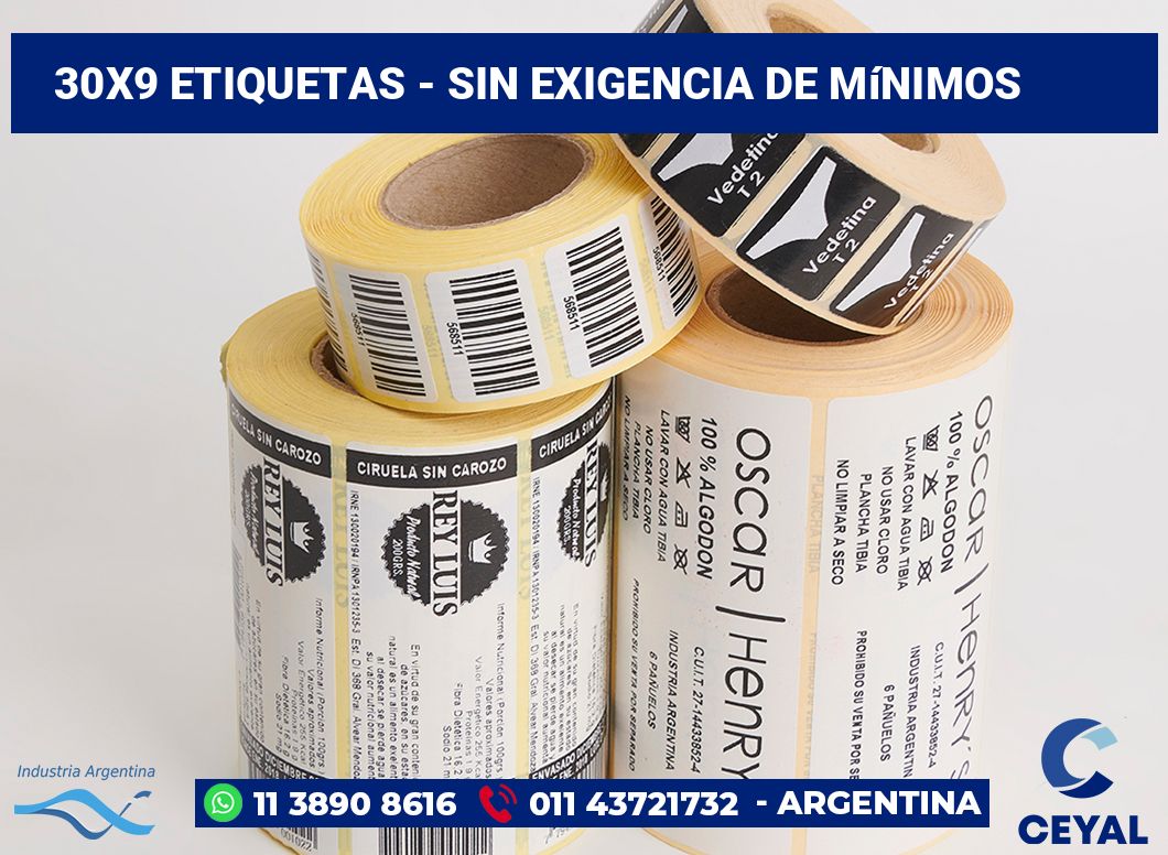 30×9 Etiquetas