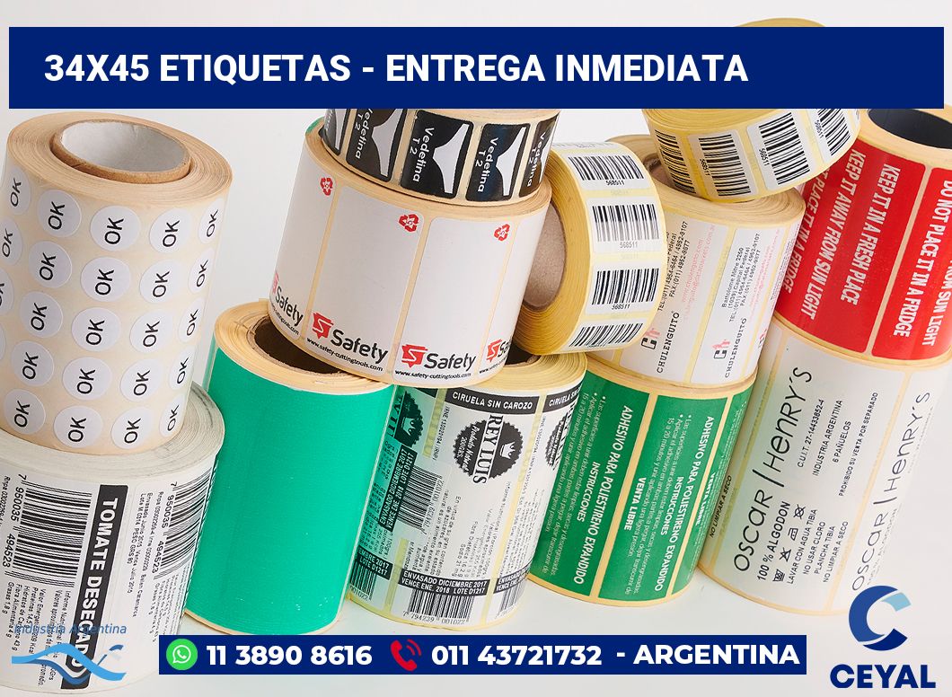 34×45 Etiquetas