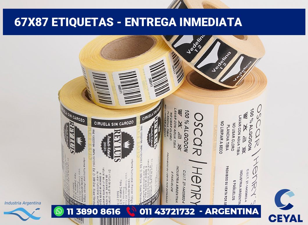 67x87 Etiquetas