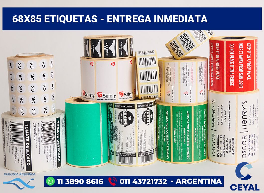 68×85 Etiquetas