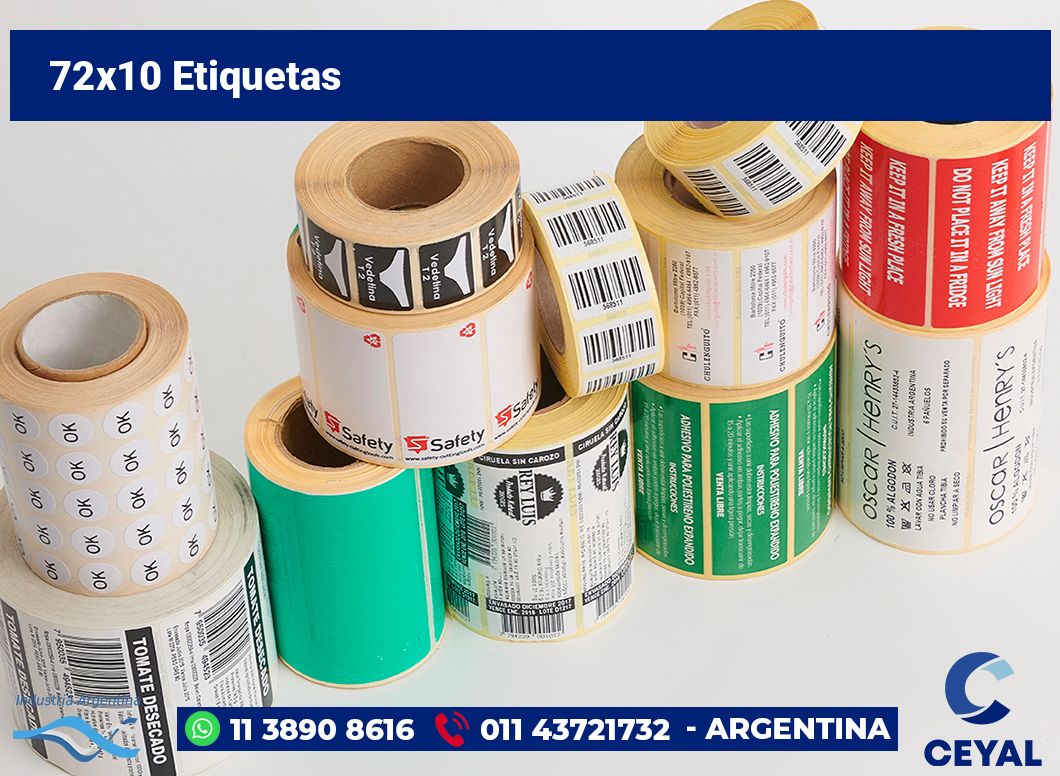 72x10 Etiquetas