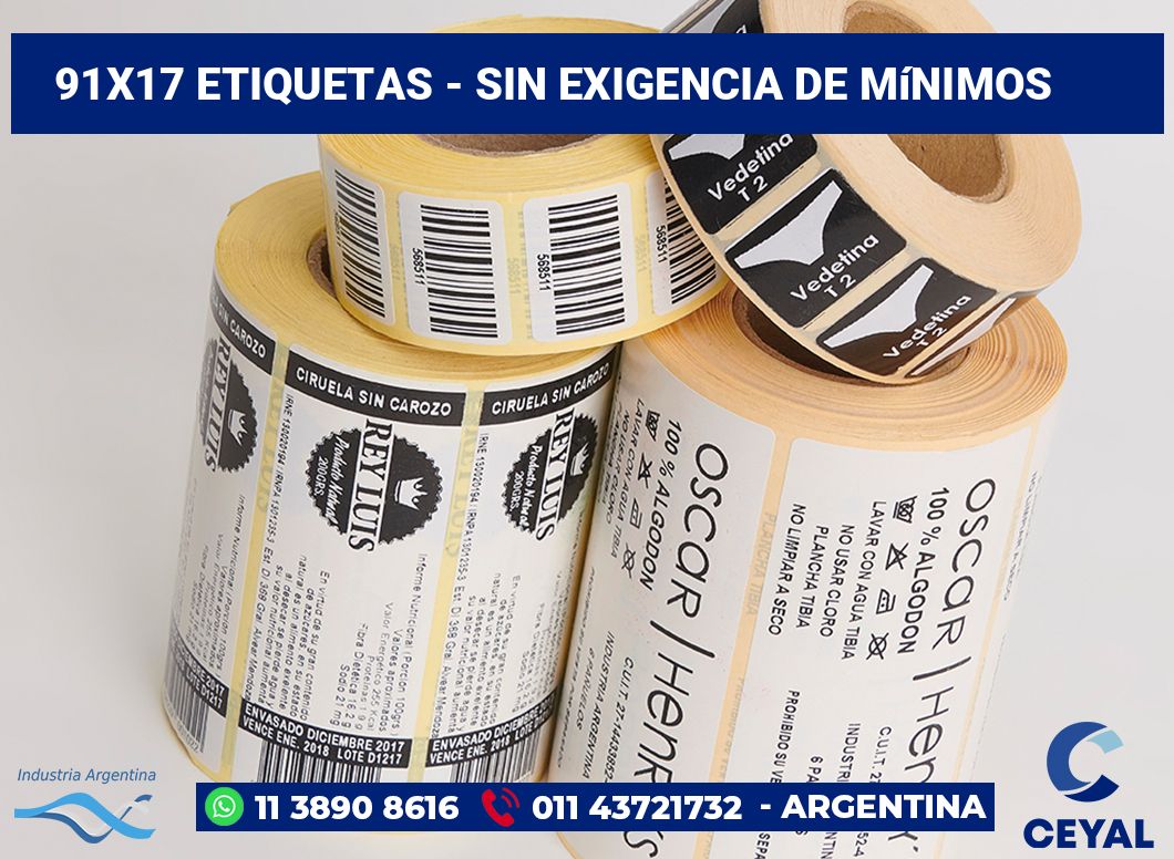 91x17 Etiquetas