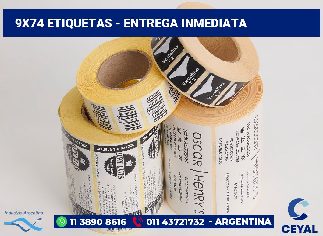 9×74 Etiquetas