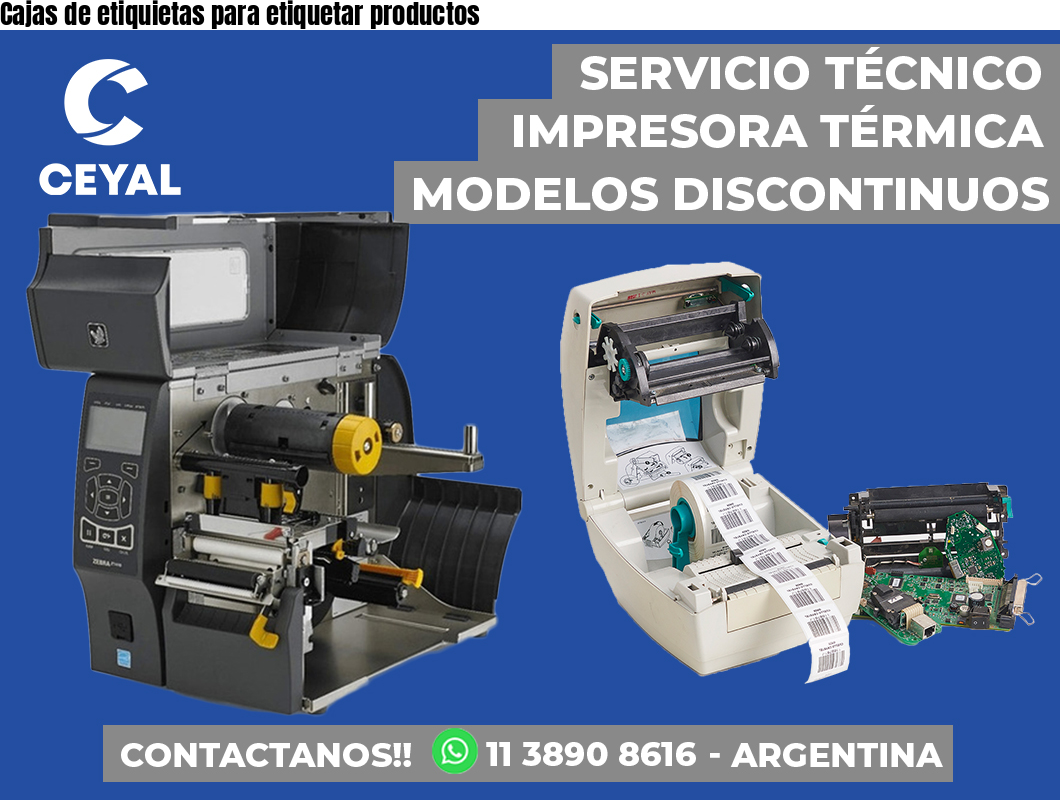Cajas de etiquietas para etiquetar productos