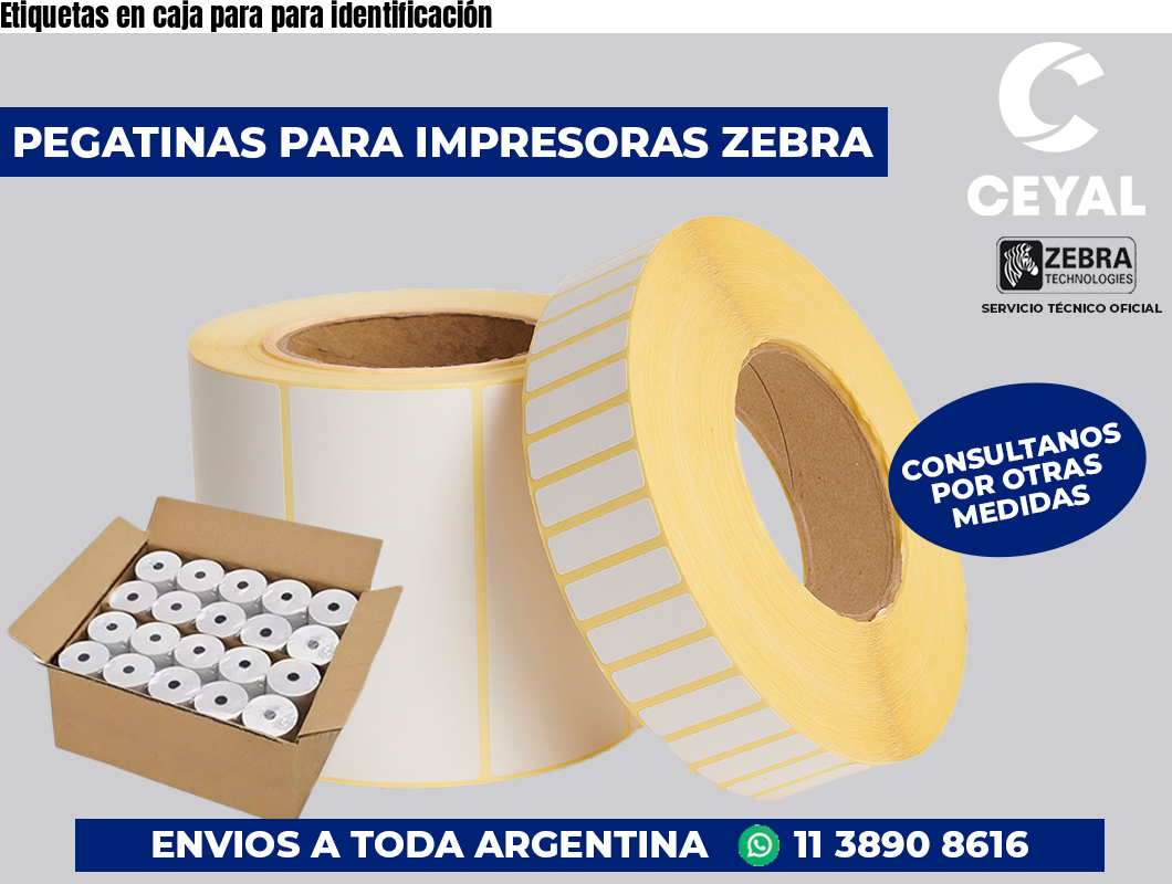 Etiquetas en caja para para identificación