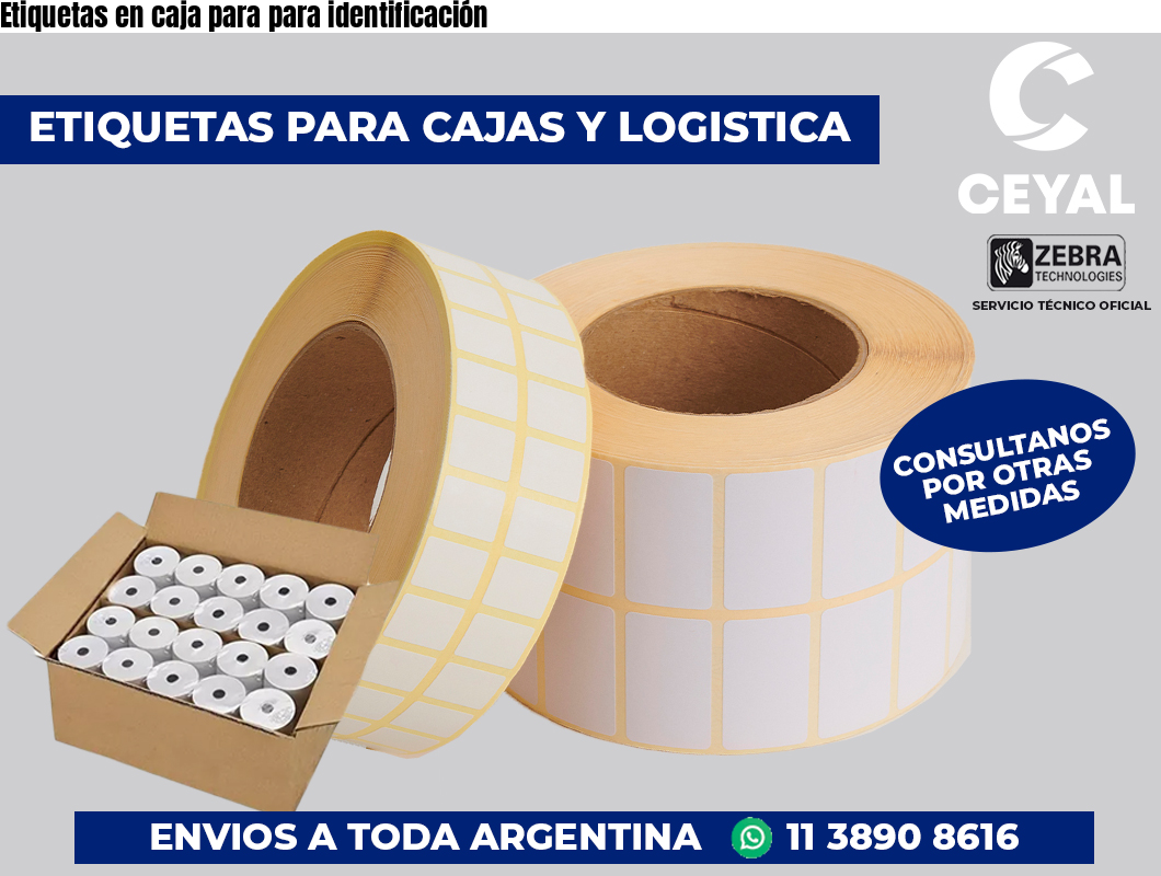 Etiquetas en caja para para identificación