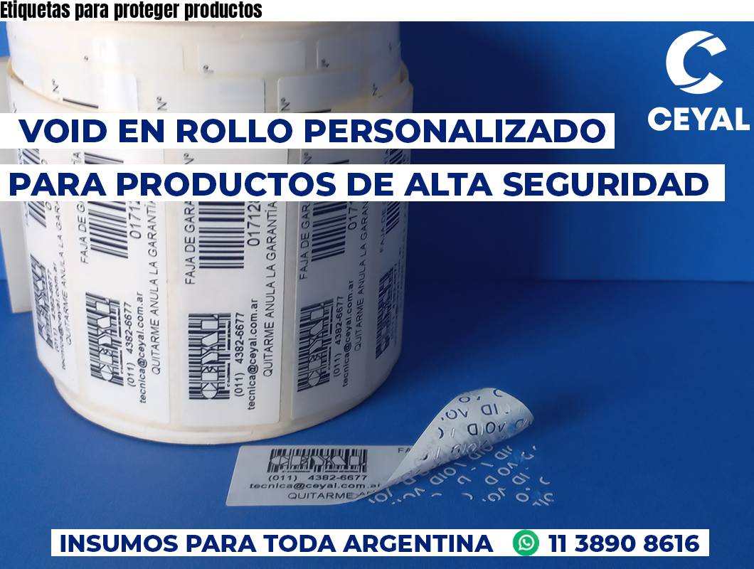 Etiquetas para proteger productos