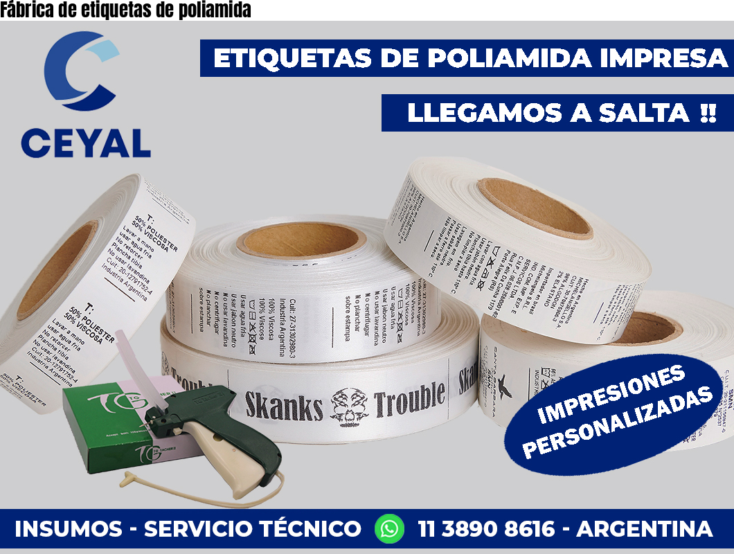 Fábrica de etiquetas de poliamida