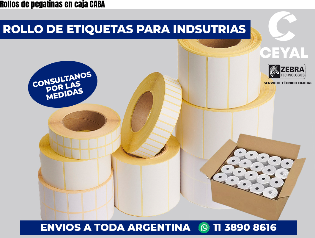 Rollos de pegatinas en caja CABA