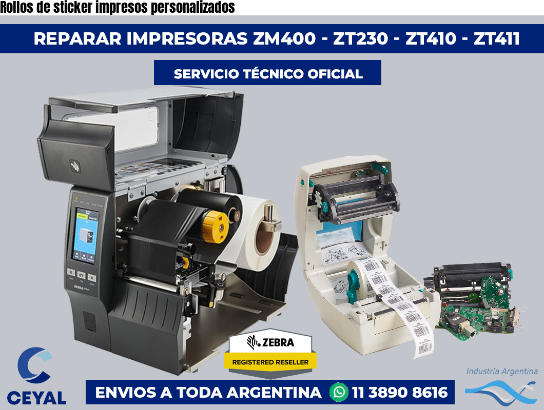 Rollos de sticker impresos personalizados