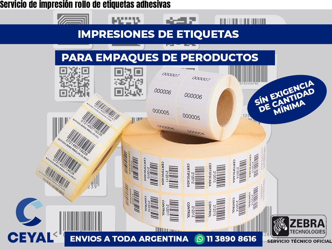 Servicio de impresión rollo de etiquetas adhesivas