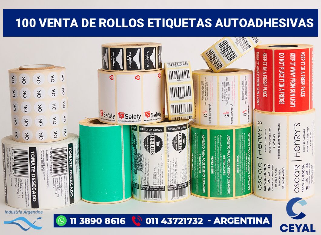 100 Venta de rollos etiquetas autoadhesivas