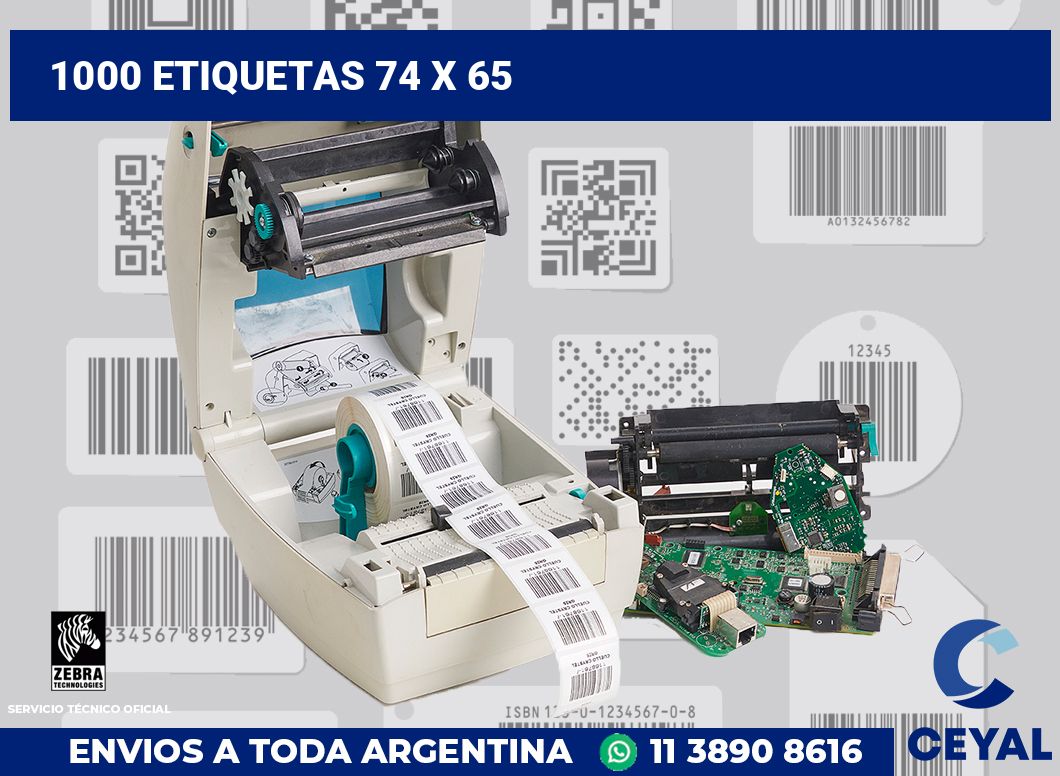 1000 etiquetas 74 x 65