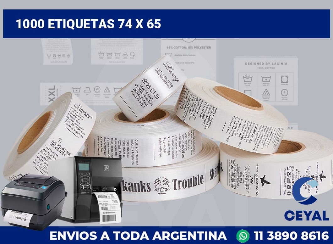 1000 etiquetas 74 x 65
