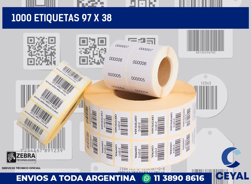 1000 etiquetas 97 x 38