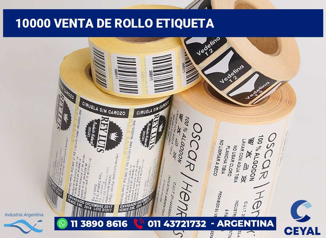 10000 Venta de rollo etiqueta