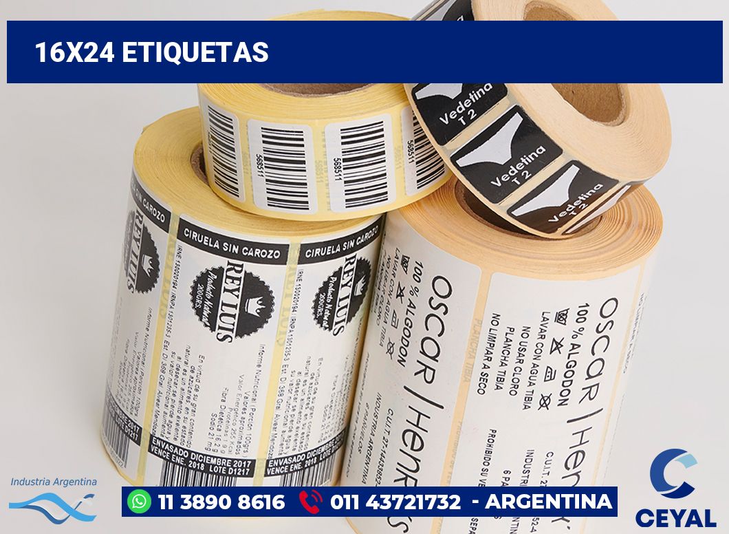 16x24 Etiquetas