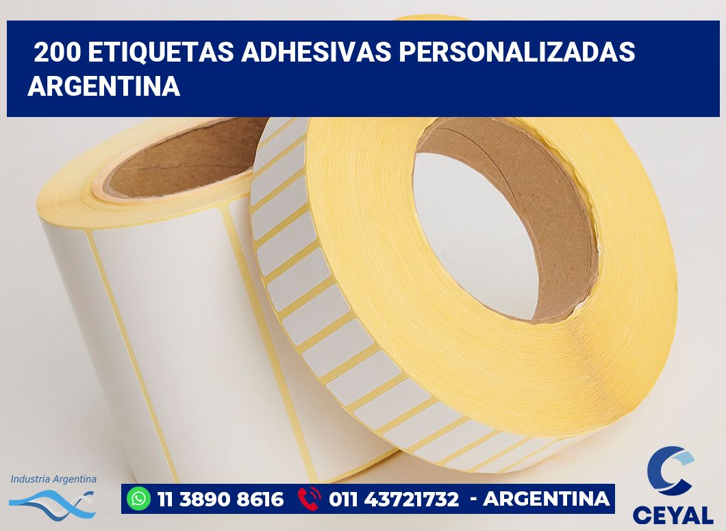 200 Etiquetas adhesivas personalizadas argentina