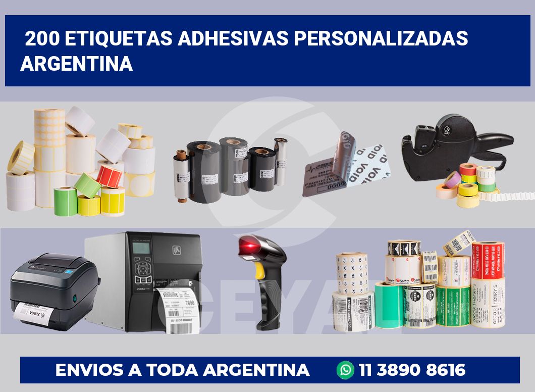 200 Etiquetas adhesivas personalizadas argentina