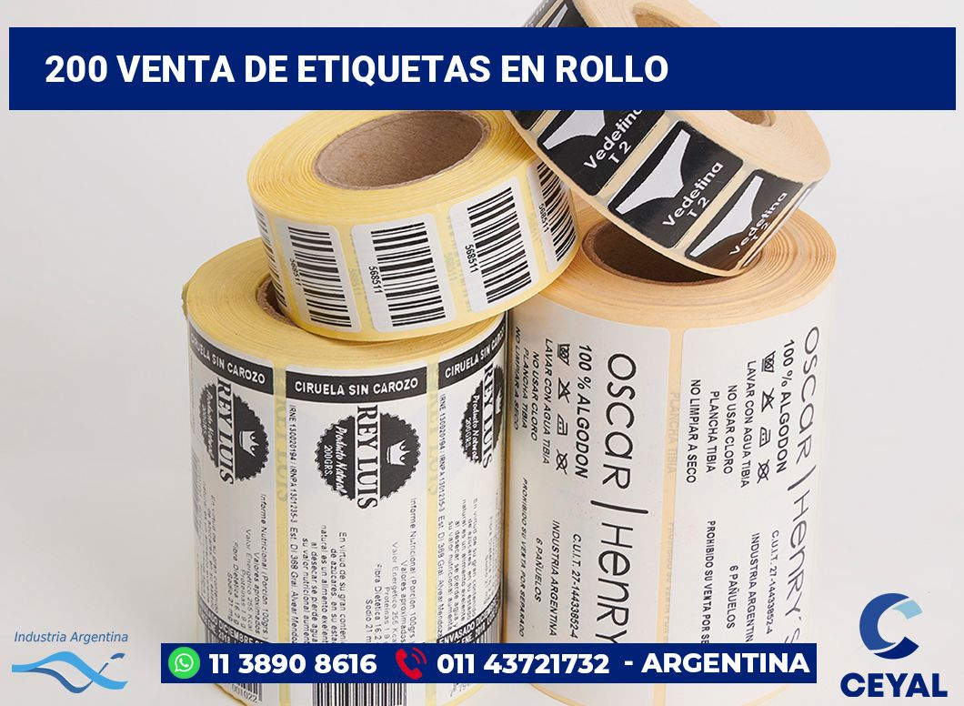 200 Venta de etiquetas en rollo