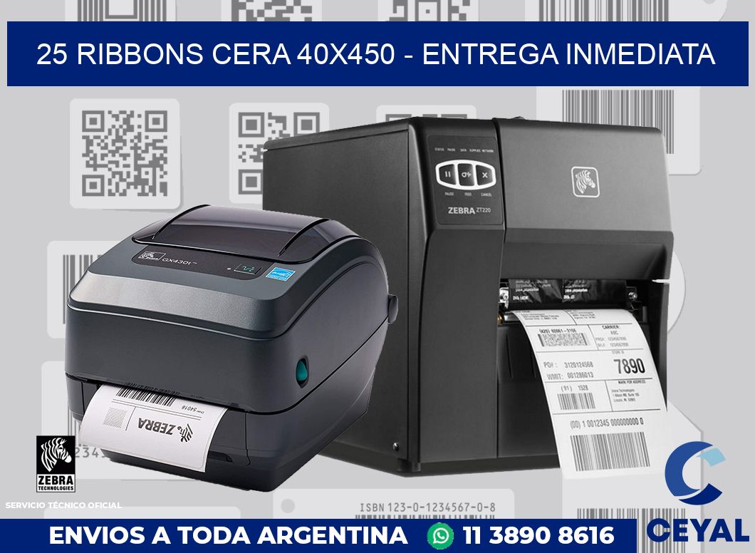 25 Ribbons cera 40x450 - Entrega inmediata