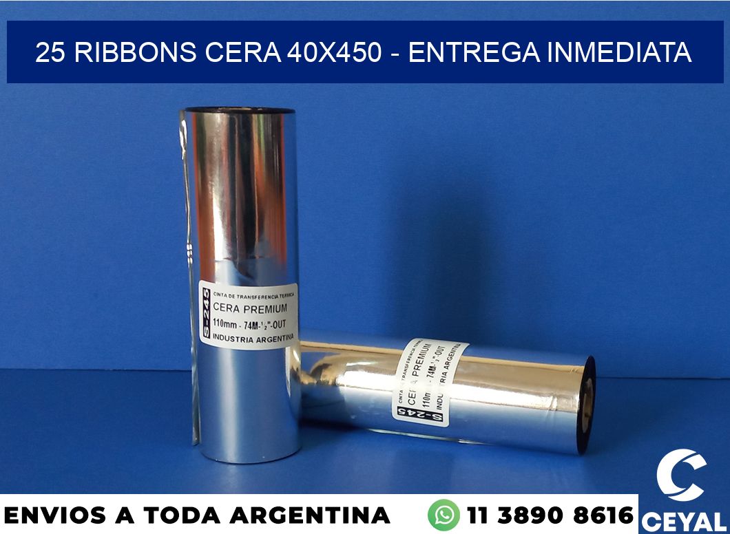 25 Ribbons cera 40×450 – Entrega inmediata