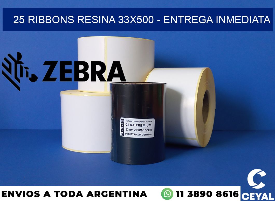 25 Ribbons resina 33x500 - Entrega inmediata