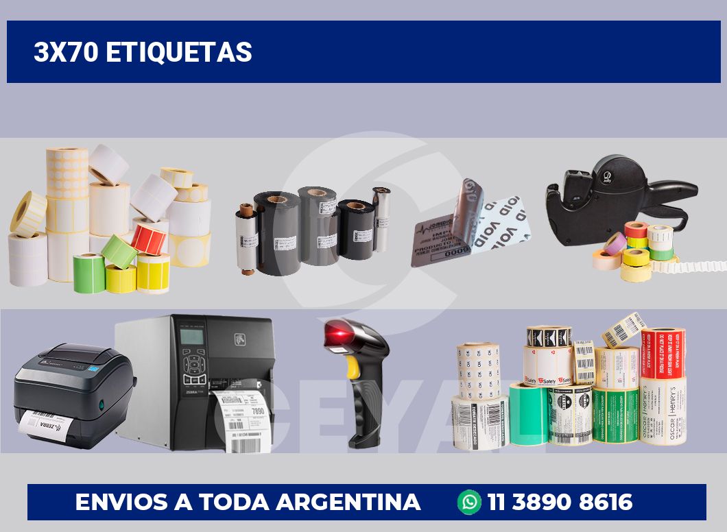 3×70 Etiquetas