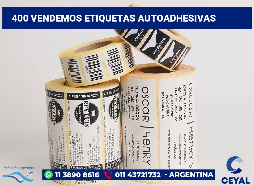 400 Vendemos etiquetas autoadhesivas