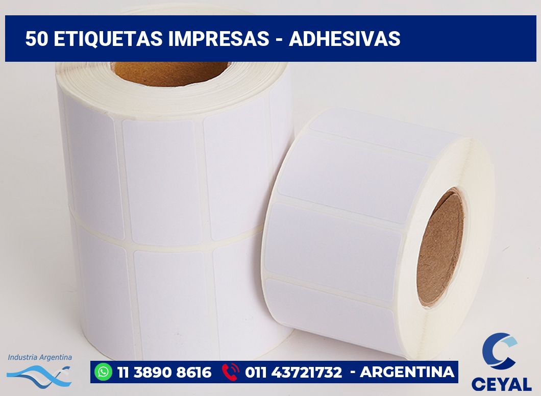 50 Etiquetas impresas - adhesivas