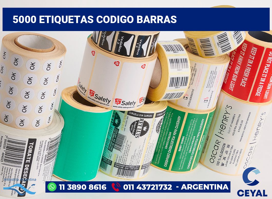5000 Etiquetas codigo barras