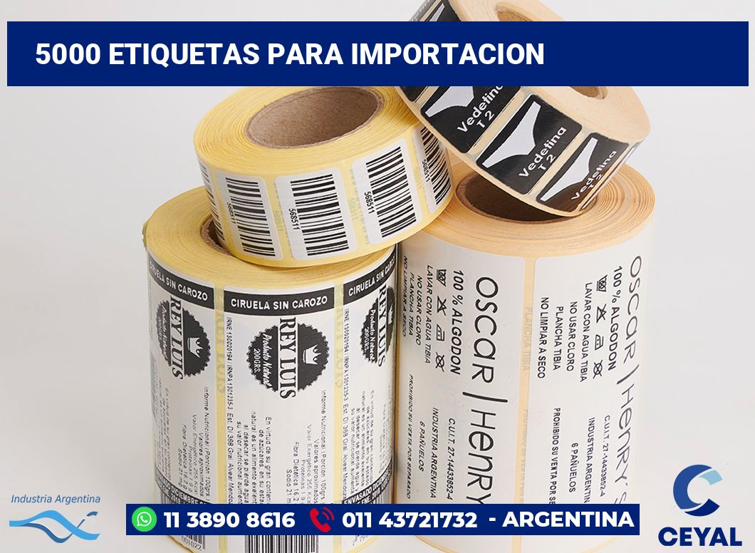 5000 Etiquetas para importacion
