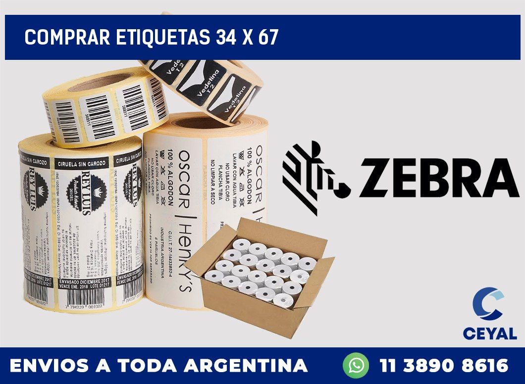 Comprar etiquetas 34 x 67