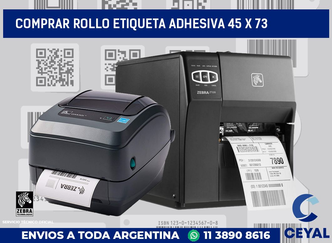 Comprar rollo etiqueta adhesiva 45 x 73
