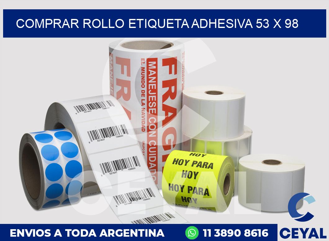 Comprar rollo etiqueta adhesiva 53 x 98