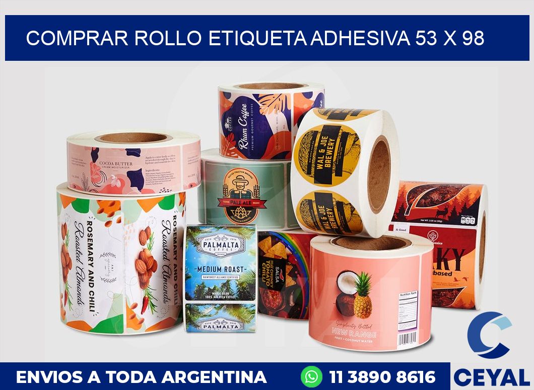 Comprar rollo etiqueta adhesiva 53 x 98
