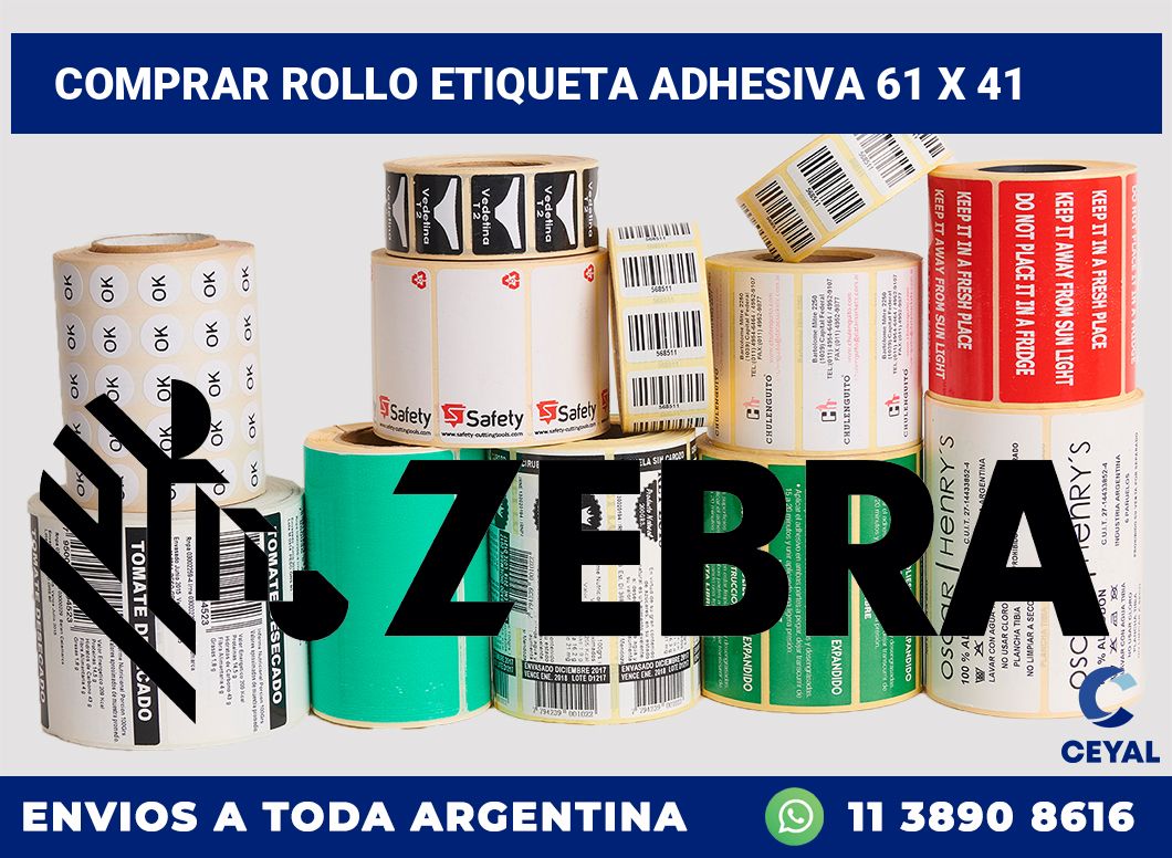 Comprar rollo etiqueta adhesiva 61 x 41